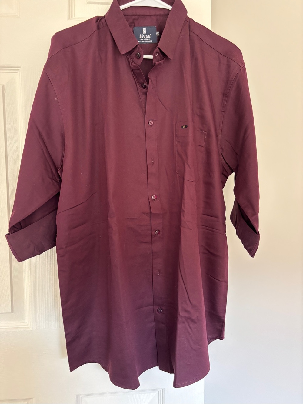 NEW Jivan Men’s Wine Formal Dress Shirt Long Sleeve Button Up NWOT